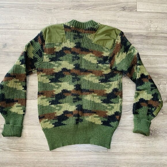 VTG Peter Storm Sweater Mens M Camo Commando 100% Pure New Wool England hunting - Picture 12 of 14